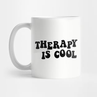 Therapy is Cool Black and White Mug